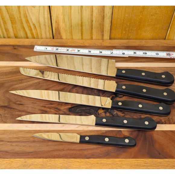 Oneida Edge Plus 5-Piece Knife Set With Black Handles & Stainless Steel Blades I - Picture 6 of 10